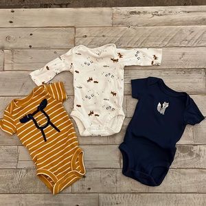 Set of three newborn onesies